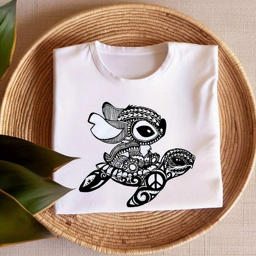 Stich Shirt, World Stitch Shirt, Stich Shirt Family, Funny Sketch Stitch Shirt, Love Stitch Shirt, Animal Kingdom Shirt - White - View 1