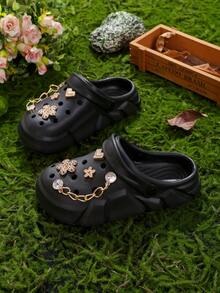 Bright Sunflower Garden Clogs, New Summer Beach Sandals For Kids, Outdoor Casual Children Garden Slippers - Black - View 5