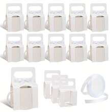 12 个马克杯盒（含 1 卷丝带）适用于礼品，11-12 盎司热升华马克杯礼品包装盒（带手柄设计），热升华马克杯包装礼品盒套装 - 彩色 - 查看 3