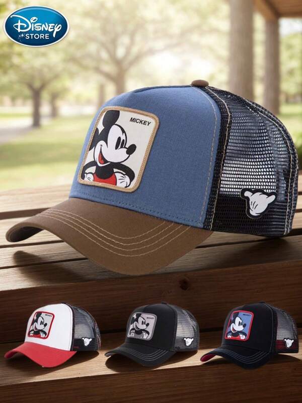 Disney Gorra de béisbol unisex ajustable con estampado de Mickey Mouse, sombrero de viaje para protección solar