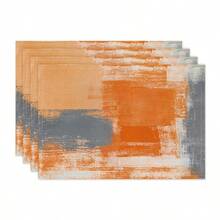 1 szt./4 szt./6 szt. dekoracyjne podkładki, kolorowe akwarelowe lniane podkładki, odporne na plamy podkładki jadalne odpowiednie do domu, restauracji, dekoracji stołu jadalnego, artykułów gospodarstwa domowego - Wielokolorowe - Zobacz 18