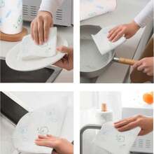 3 Rolls Disposable Kitchen Cleaning Cloths, Reusable Kitchen Towels, Non-Stick & Easy-Clean, Suitable For Home Use, Dry & Wet Dual-Purpose Towels, Non-Woven Absorbent Oil-Removing Cloths, Drying Cloths, Applicable For Household Cleaning And Dishwashing, Disposable Cleaning Towels, Non-Woven Roll, Portable Reusable Wet Wipes, Kitchen Cleaning Cloths