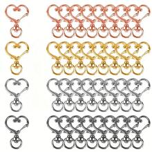 10/20/50PCS Heart-Shaped Keychain Rotating Lobster Keyring, Couple Keychain, Alloy Material, With Rotating Hook, For Christmas Festival, Love Decoration - Heart Shaped Keychain - View 6