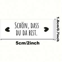 Set Of 120 Sticker Set "Nice That You Are Here" – Guest Gift Suitable For Chocolates I Heart I Rectangular - Herz - Schön, Dass du Da Bist - View 8