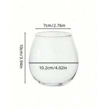 1pc High Borosilicate Spherical Vertical Stripe Mug, Home Round Egg-Shaped Glass Coffee Cup, Juice, Milk Drink Cup