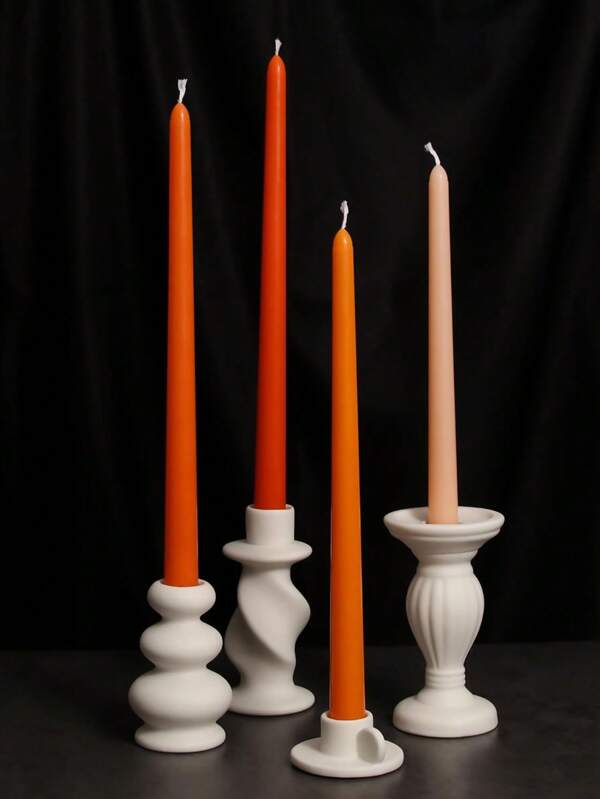 4pcs/Box New Multicolor Home Decor Taper Candles (25cm/9.84in), Soy Wax, Ombre/Solid Color Candles, Suitable For Dinner Party, Wedding, Birthday, Holidays, Festival Decoration, Home Decor For Living Room/Bedroom, Dining Room/Kitchen Table, Birthday Candle Decor, Party/Celebration, Gift