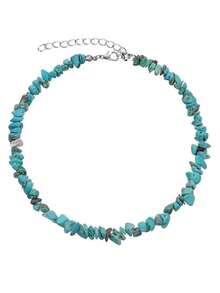 Asymmetrical Red Beaded Necklace, Bright Skin Tone, Boho Beach Fashion Choker - Irregular Necklace - View 5