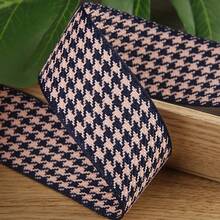 Dual-Color Houndstooth Woven Ribbon, Handmade DIY Bowknot Hair Accessories Shoe Flower Supplies Checker Ribbon, Floral Silk Ribbon - Multicolor - View 13