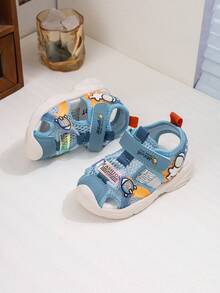 幼儿宝宝防踢夏季凉鞋，新款女童步行鞋，韩版男童沙滩鞋，软底运动鞋 - 藍色 - 查看 6