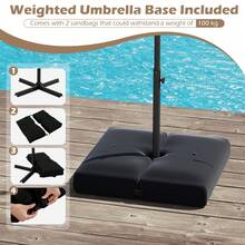 Lifezeal 10 FT Solar Offset Hanging Umbrella Patio Cantilever Umbrella With 32 LED Lights - Brown - View 6