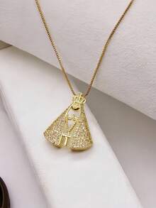 Gold Necklace With Our Lady Of Aparecida Pendant - Gold - View 5