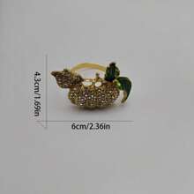 New Rhinestone Pumpkin Pattern Napkin Rings, Wholesale Hotel Tableware Napkin Holders, Holiday Dinning Accessories