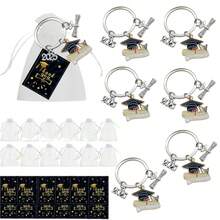 10 套毕业钥匙扣礼品 - 10 包金属励志钥匙扣，附有励志感谢卡，适合通用和毕业场合、狂欢节主题、特殊功能纪念品 - 彩色 - 查看 14