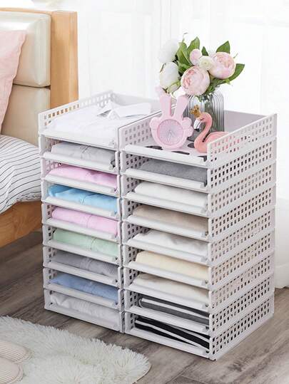1pc/2pcs Slouchy Clothes Fold Board, Wardrobe Clothes Folding Board, Desktop Organizer Multi-Layer File Rack, Suitable For Cabinets, Bathroom, Desktop