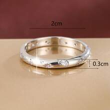 1pc Creative Geometric Design Cubic Zirconia Ring For Girls, Gift For Elders, Ramadan Gift