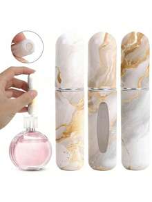 1pc 5ml Marble Texture Refillable Travel Perfume Spray Bottle - Fashionable & Elegant Cosmetic Atomizer Dispenser - High-End Portable Perfume Bottle - Great For Carrying