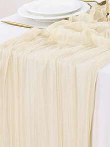 1pc Cheesecloth Table Runner Gauze Boho Rustic Cheese Cloth Table Runner For Baby Shower Decoration Wedding Easter Summer Table Runner - Multicolor - View 12