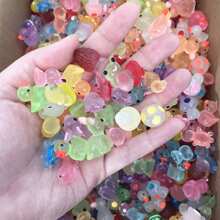 10/30/60pcs Various Luminous Mini Resin Animal Mushroom Figurines Miniature Figurines Ornament For Fairy Garden Accessories Aquarium Landscape Bonsai Decoration