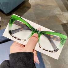 1pc Fashion Oversize Reading Glasses, Party & Senior Ladies Presbyopic Glasses - Green Leopard - View 7