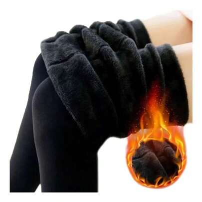 Meia-Calça Térmica Flanelado Grosso Térmica Forrada Peluciada Translúcida De Lã Legging Grossa Inverno Quente Feminina