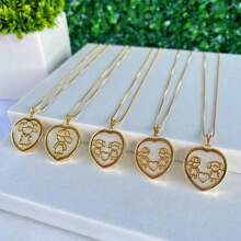 Colar De Filhos Desenhado Banhado a Ouro