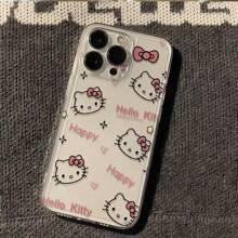 Sanrio 1pc Happy Hello Kitty Cat Shockproof & Drop-Proof Full Body Phone Case, Compatible With IPhone 15/14/13/12/11/7/8/7plus/8plus/XSMAX/XS/X/XR S21/S22/S23/S24/S25/A55/A72/A03 Series