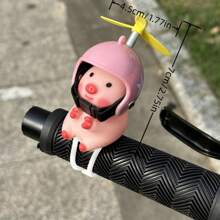 1 Stück süßer Schweinskopf Motorrad/Fahrrad Lenkerdekor, kreatives personalisiertes Geschenk, modischer Schwein Helm, Motorrad Zubehör