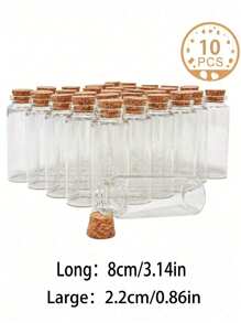 6/10 Stücke tragbare Mini Flaschenaufbewahrung, praktische korkverschlossene Gläser, hochdicht kompakte Glasflaschen