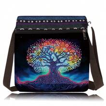 1 pieza Bolso de mano con arte de diamante DIY, Bolso bandolera de pintura de diamantes con forma de animal de 8,7 x 8,5 pulgadas con cristales de strás, cierre con cremallera y correa para mujer, bolso de hombro con forma especial perfecto para uso diario, cenas y viajes, gran regalo hecho a mano para el Día de la Madre, cumpleaños, fiesta de bodas, vacaciones y festivales