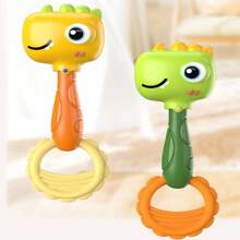 Tambor de mano con dibujos animados, juguete para agarrar, educación temprana para recién nacidos, juguete para niños, instrumento musical de percusión para golpear y agitar, regalo para fiestas de jardín de infantes