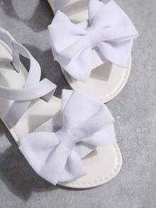 New Fashion Cross Strap Flat Sandals, Outdoor Beach Holiday Butterfly Decor, Waterproof Summer Outdoor Elegant Butterfly Sandals - White - View 5