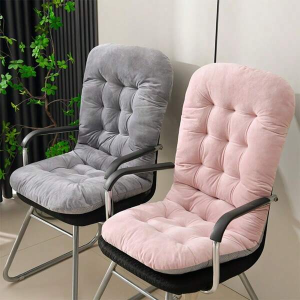 1PC Super Soft Plush Chair Pad, Office Cushion With Backrest, Thickened Design, Perfect For Lounge Chairs And Rocking Chairs. Home Decor Bedroom Decor Room Decor Aesthetic Room Decoration Stuff Living Room Decor Office Chair Chair Cushion Seat Cushion