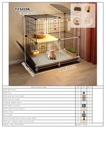 Jaula grande para conejo de fácil montaje con caja de arena, casa villa de gran tamaño para uso doméstico, jaula móvil conveniente para mascotas pequeñas