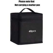 1 个马克笔袋，多种尺寸可选，不含马克笔，大容量专业马克笔收纳整理器，可折叠拉链袋，适用于美术用品、铅笔盒、铅笔袋、书包