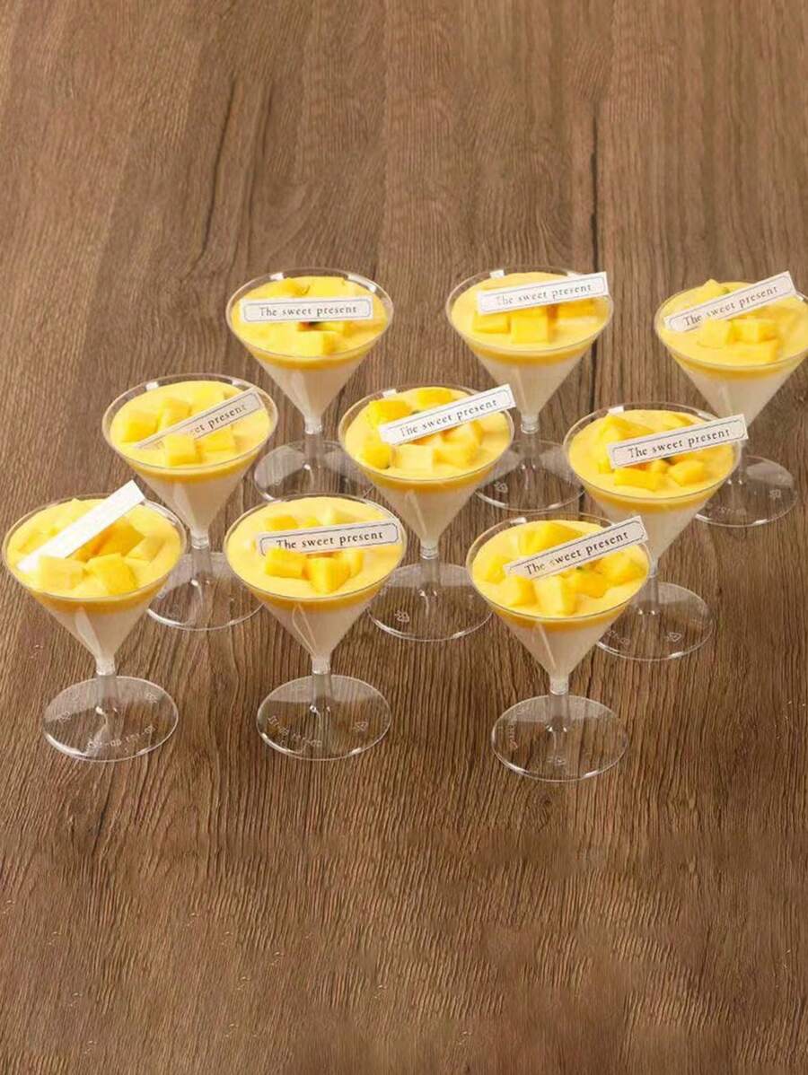 Juego de 20/40 piezas de cristalería creativa de 5oz/150ml, incluye copas, tazas de madera con efecto terremoto, tazas para pudín, copas de vino, tazas para mousse, tazas para postre