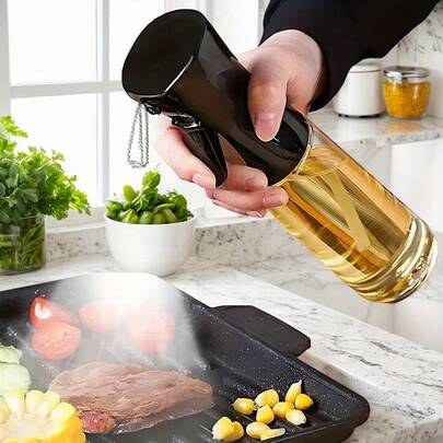 1pc Olive Oil, Spray Bottle, Mother's Day Gift, Outdoor Barbecue, Barbecue Grill, Fat Reduction Meal, Kitchen, Barbecue, Air Fryer And Camping, Suitable For Girls, Light Home Kitchen Barbecue, Sprayer, Dispenser, Refillable Spray Bottle
