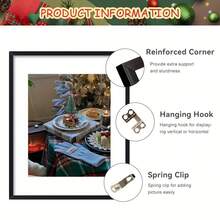 1pc Classic Black Square Photo Frame - Wall And Tabletop Art Display, Home And Office Decor, Wooden Decorative Frame, Horizontal Wood Frame, Suitable For Birthday, Mother's Day, New Year, Christmas, Valentine's Day Gifts