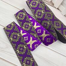 3.3cm Width Vintage Embroidered Lace Trim Ribbon Geometric Retro Pattern For DIY Clothing Bags Curtain