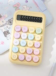 1pc Cube-Shaped 10-Digit Dopamine Calulator, With Soft Buttons, Premium Material, Suitable For School, Home, Supermarket, Bank Uses