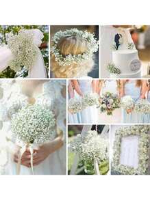 2/10/20/30 /80Pcs Breath Flowers White Gypsophila Bouquets, Real Touch White Fake Flowers UV Resistant Fake White Flowers For Wedding Party Home Decoration,