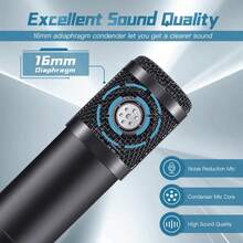 Professional USB Microphone Kit With Advanced Chipset For Streaming, Podcasting, Studio Recording & Gaming - Black - View 9