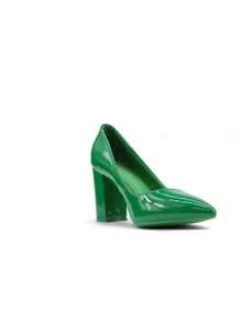 Chaussures à talons hauts Épais à bout pointu rétro classique pour le mariage, la fête, fabriquées  enrobé. Talons hauts