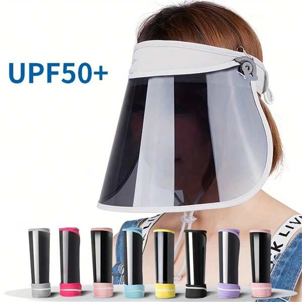 1 pieza Sombrero de sol de verano con lente grande: Sombrero de sol plegable casual para mujer, borde ancho y transpirable