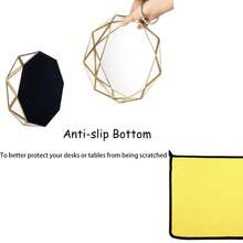 1 pieza Bandeja de espejo de vidrio dorado, organizador de almacenamiento de joyas, perfumes y velas con diseño geométrico, decoración de lujo para el baño, regalo para el Día de la Madre, bandeja transparente para organización, bandeja de espejo dorado para decoración de habitación, elegante bandeja para perfumes, regalo de boda/aniversario - Multicolor - Ver 10