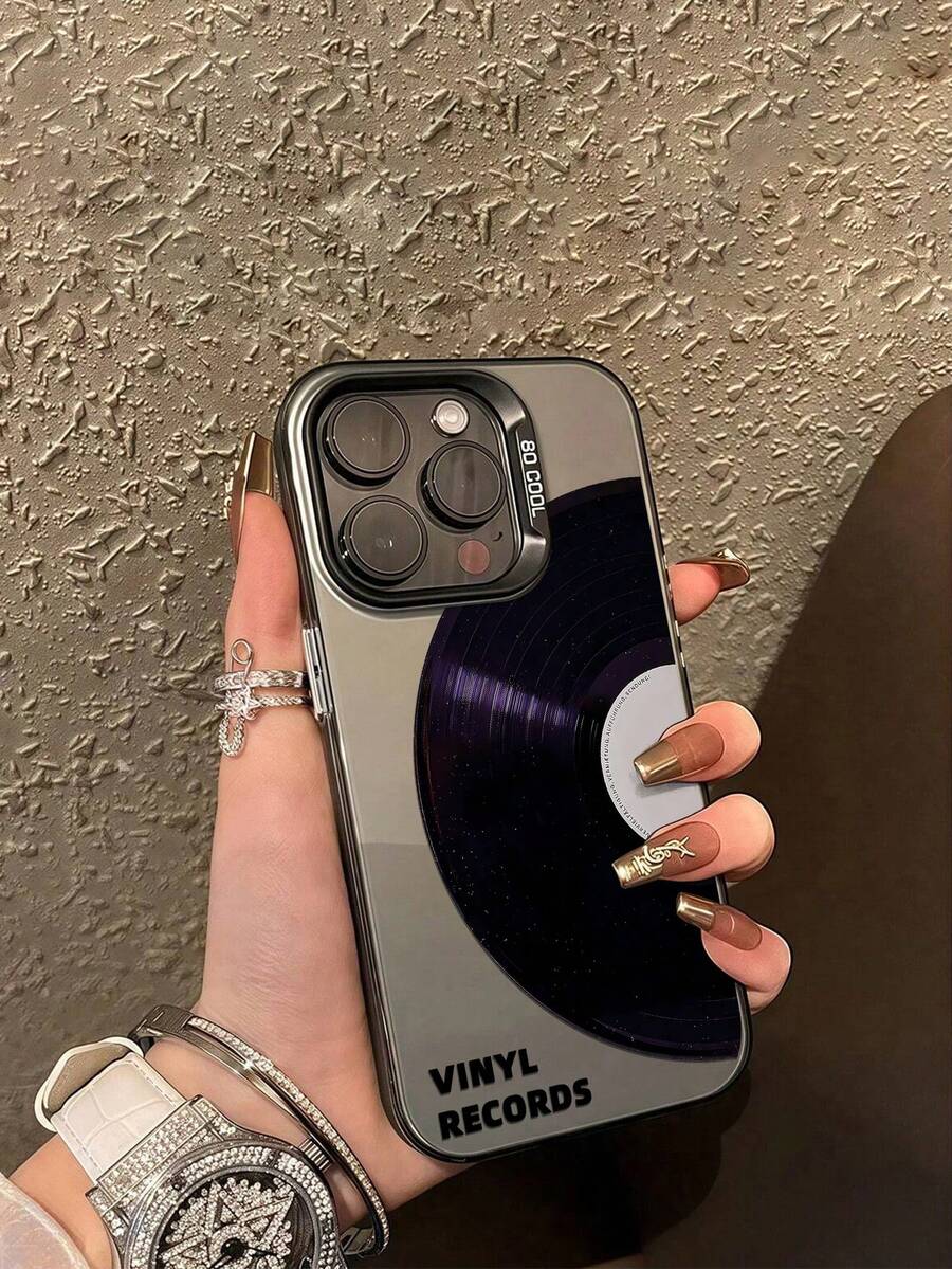 Ốp điện thoại phong cách retro thời trang, chống sốc, họa tiết đĩa than, quà tặng ngày lễ cho trẻ em, tương thích với iPhone 7, 8, X, XS, XR, 11, 12, 13, 14, 15, 16 Pro Max. Thiết kế thời trang, tương thích với Samsung A33(5G)/A32(4G)/A52(5G 4G), S20FE/S21FE/A14(4G 5G), S23/S23 PLUS/S23 ULTRA/S23 FE/A55 5G/S24/S24 PLUS/S24 ULTRA/A05/A05s. Quà tặng sinh nhật cho các bữa tiệc. - Xám - Xem 1