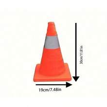 1 件可折叠交通锥，带反光条，伸缩设计，带灯，适合夜间使用，汽车应急道路护栏柱