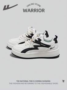 WARRIOR 1 Pair Men's Lace-Up Contrast Color Outdoor Comfortable Versatile Soft Sole Casual Shoes