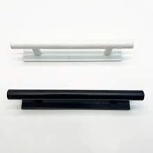 2/4pcs Self-Adhesive Cabinet Handles - Fashionable Black, Durable ABS Plastic, Easy To Install On Doors, Drawers, Wardrobes | Modern Design, Smooth Surface, Cabinet And Drawer Pulls