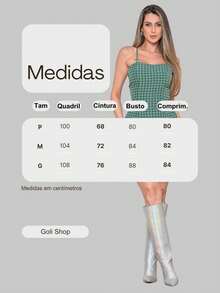 Short Plaid Dress With Bare Back And Crossover For Women's June Party, São João, Duna, Frill, S To L - 綠色 - 查看 7