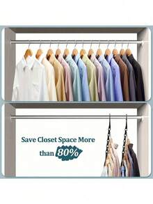 10/5/1 Stück Magic Kleiderbügel - Platzsparende Kleiderschrank-Organizer für dicke Kleidung - Strapazierfähige & vielseitige Kunststoff-Kleiderbügel zum Organisieren von Bekleidungsgeschäften, Wohnheimen, Apartments und kleinen Kleiderschränken - Verschiedenfarbig - Übersicht 5